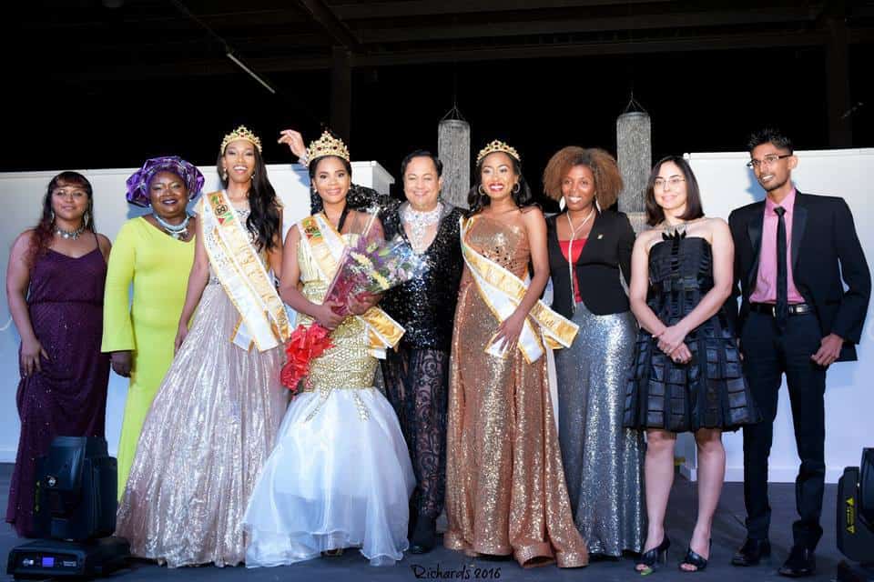 Nuriyyih with Miss World Guyana Francise holder, Natasha Blu-Martingale and first and second runners up, Treasure James and Najuma Nelson