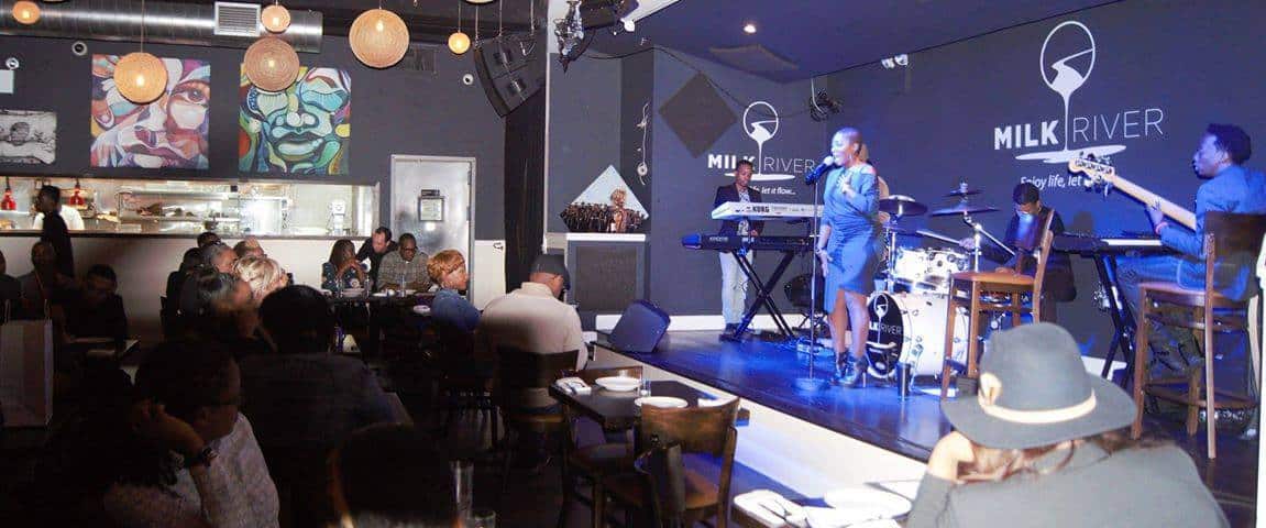 Okema performing at Milk River Lounge in Brooklyn, NY